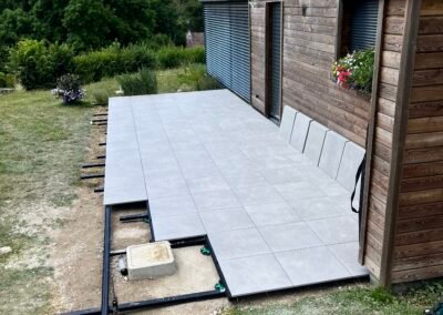 TERRASSE GRÈS CÉRAME SUR PLOTS À PONTAULT-COMBAULT (77)