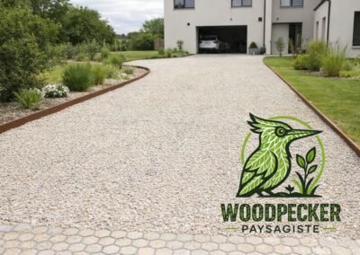 allée en gravier stabilisé