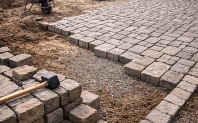 Allée en pavés à Serris – Woodpecker Paysage, votre paysagiste près de Disneyland
